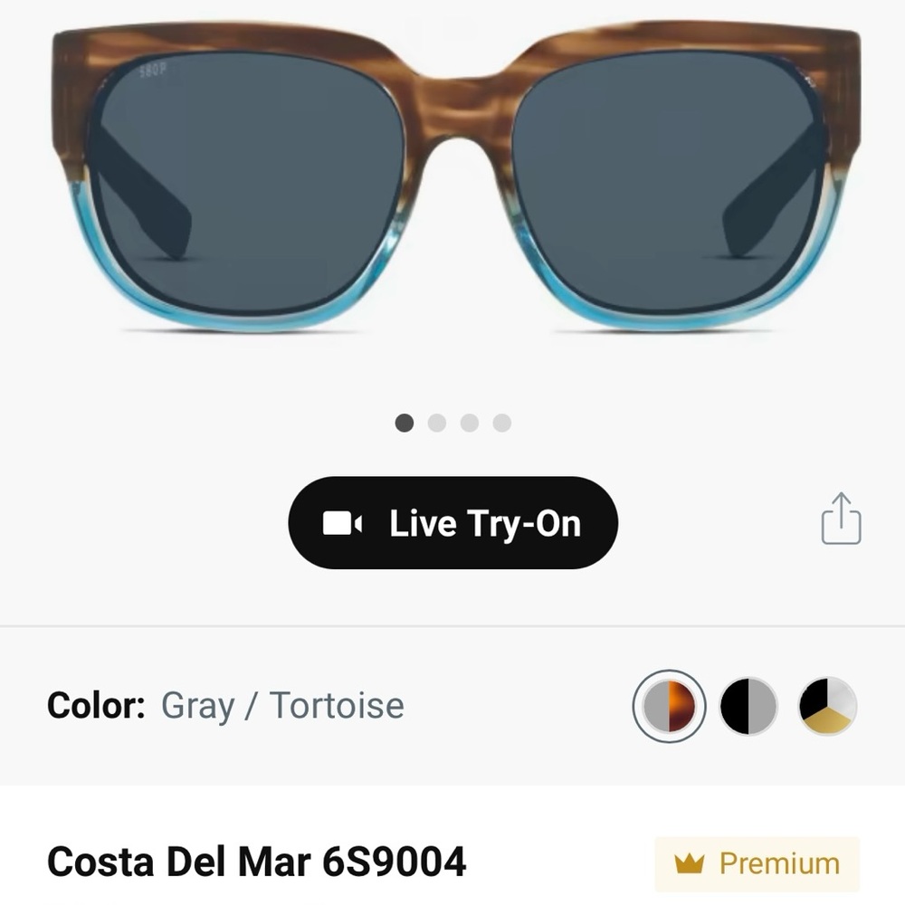 Costa Tortoise Frame Sunglasses with Blue Lenses Like New Worn Once